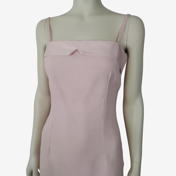 Vintage 1990s Pia Baby Pink Spaghetti Strap Mini Sheath Dress Size 6 / 8 - Picture 10 of 15